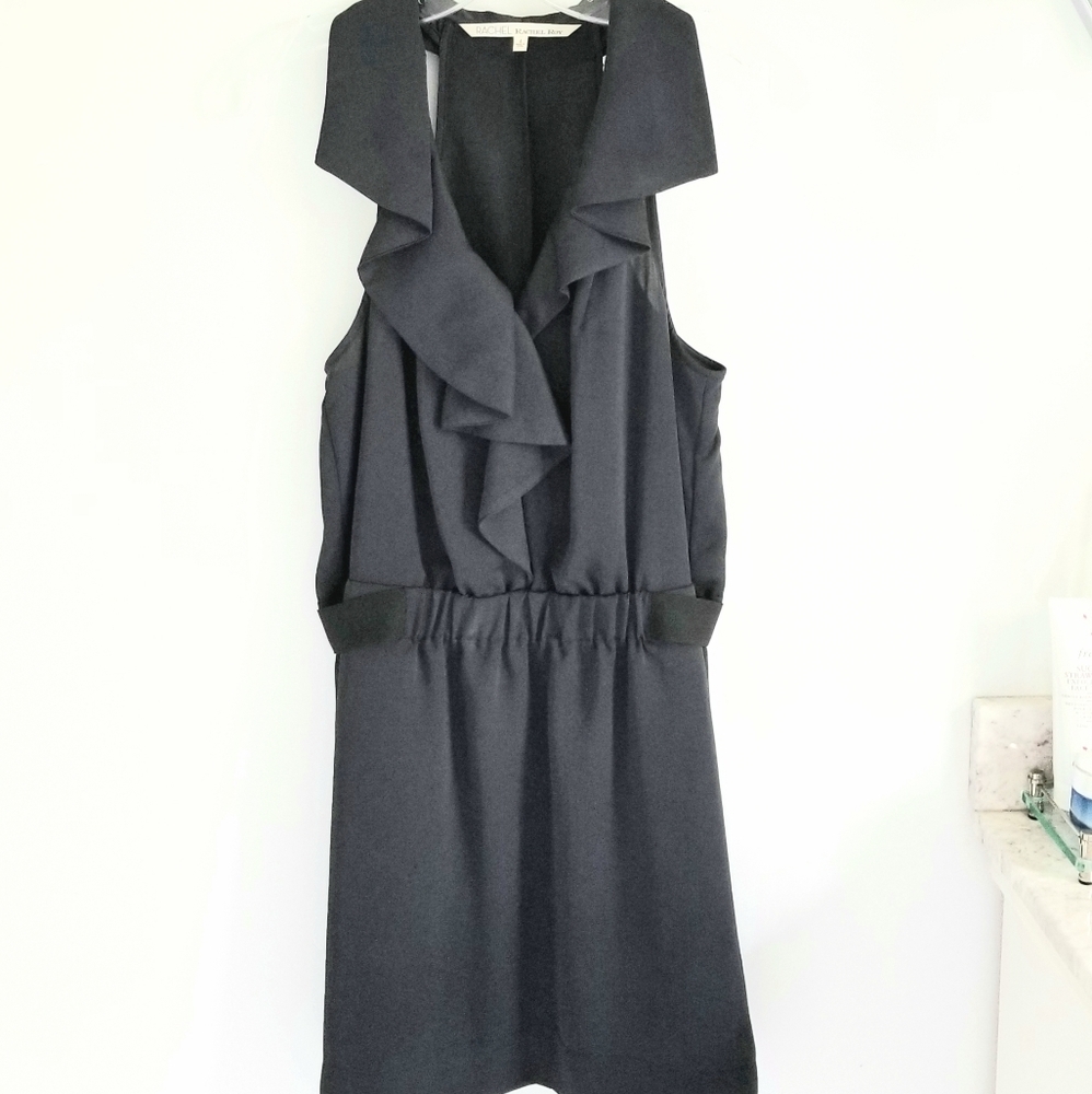 Rachel Roy Dress navy blue sleeveless ruffle